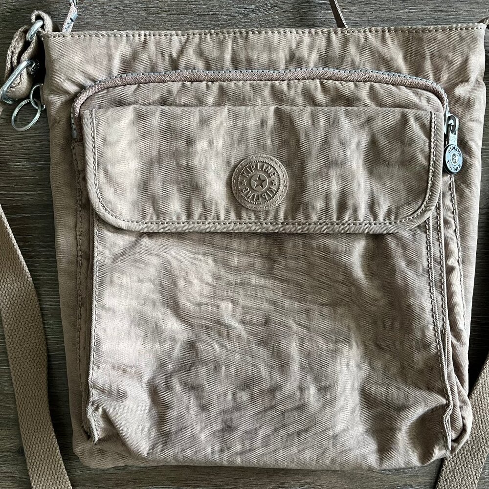 Kipling Beige Crossbody Nylon Bag